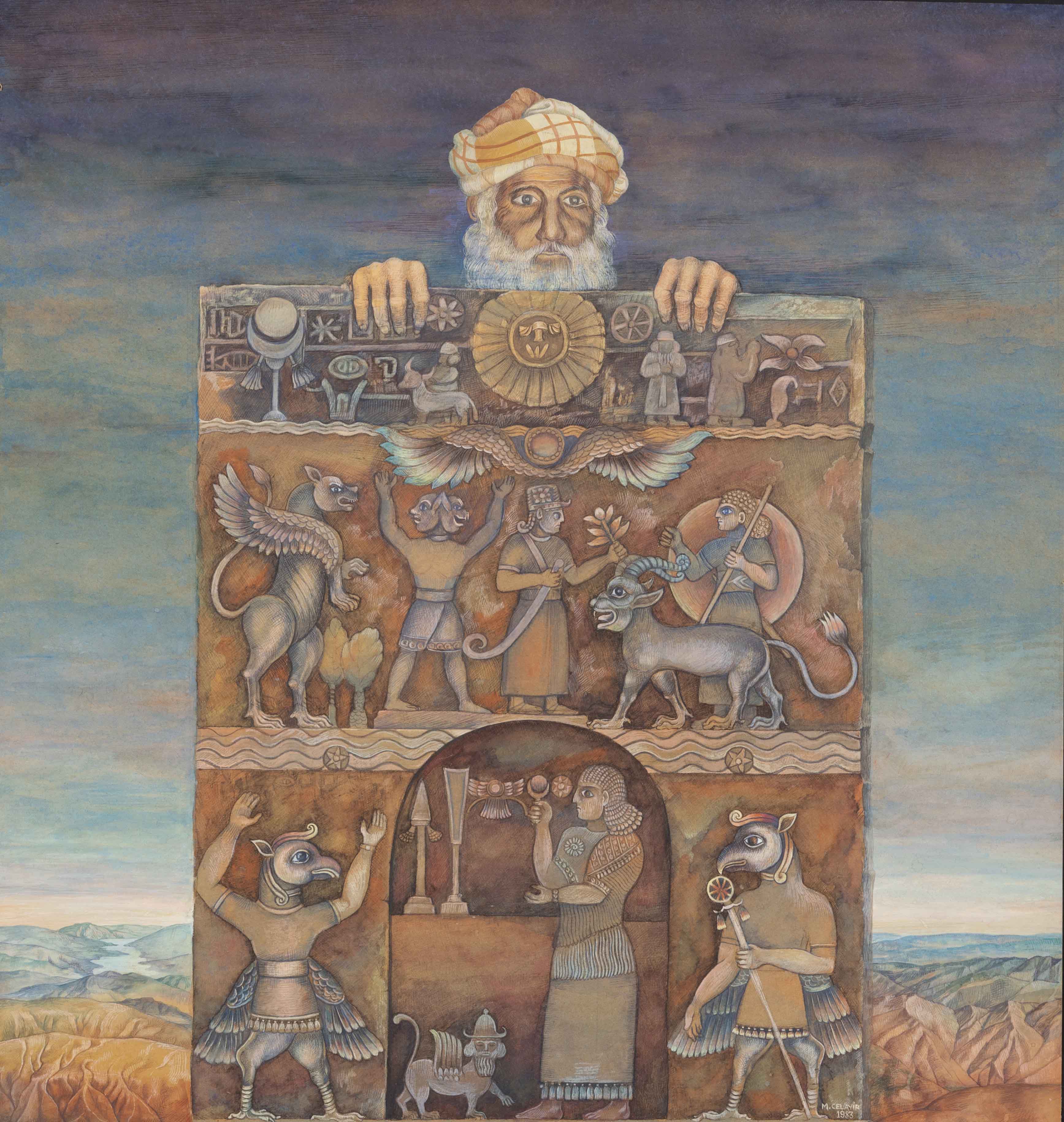 Lahit, Kagit üzeri karisik teknik, 35x40 cm, 1982